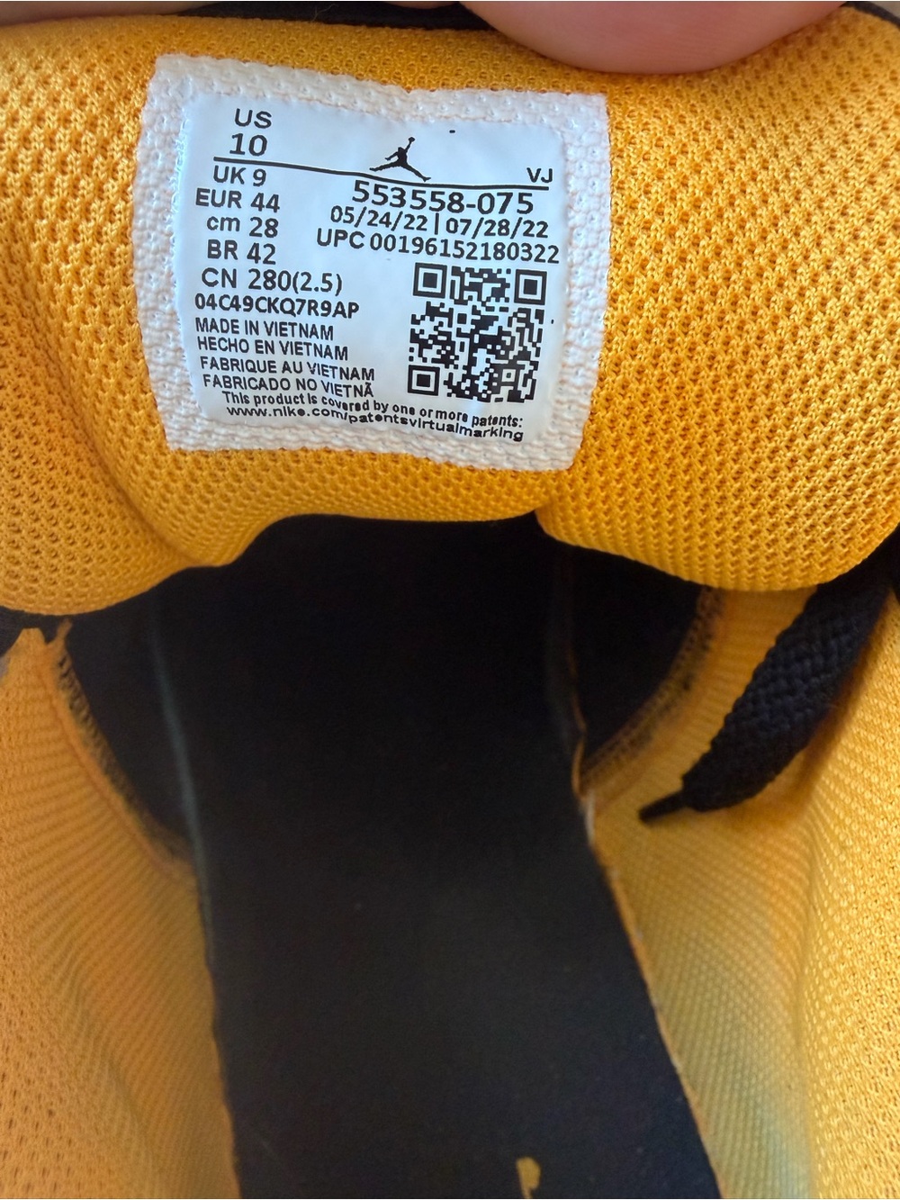Jordan 1 Low Top Sneakers in Black, Purple and Yellow - Picture 7 of 7